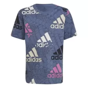 Image of adidas Logo T-Shirt Juniors - Blue