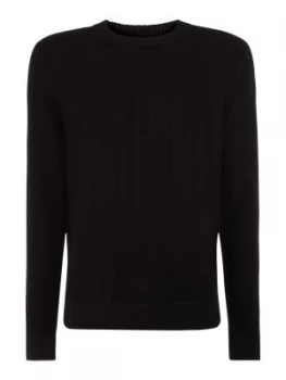 Image of Mens Michael Kors Textured crew neck jumper Black