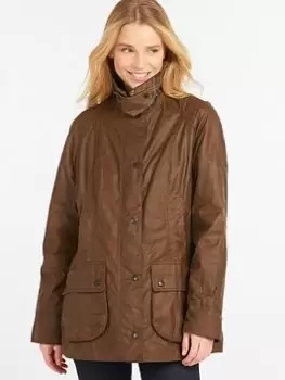 Image of Barbour Beadnell Wax Jacket - Bark, Brown, Size 10, Women
