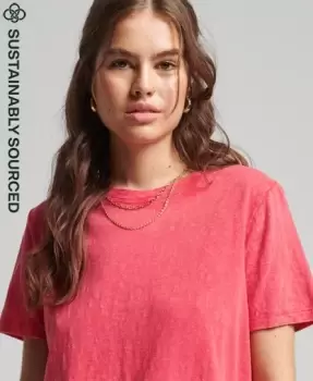 Image of Superdry Womens Organic Cotton Vintage Surf Ranchero T-Shirt Red / Soda Pop Red - Size: 16