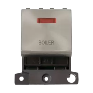 Image of Click Scolmore MiniGrid 20A Double-Pole Ingot & Neon Boiler Switch Satin Chrome - MD023SC-BL