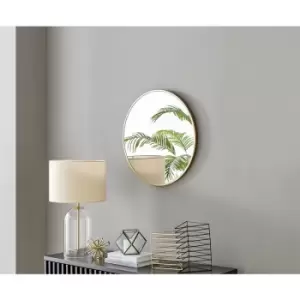 Image of Furniturebox Emma 60cm Round Art Deco Gold Frame Wall Mirror Hallway Living Room Dining Room Bedroom