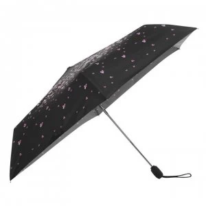 Image of Fulton Slim Pansy Print Umbrella - BLK PnkFlor
