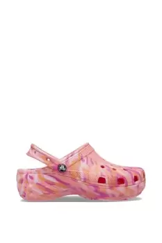 Image of Multicoloured 'Classic Platform' Marbled Clog