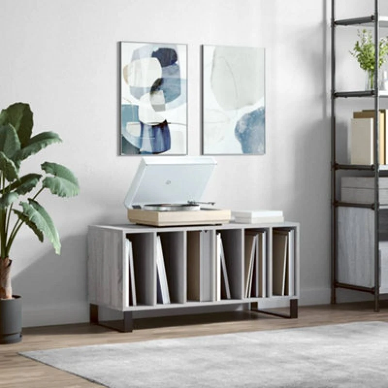 Image of VIDAXL Record Cabinet Grey Sonoma 100x38x48cm Engineered Wood Vidaxl 8720845877736