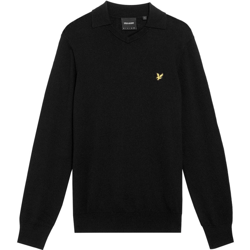 Image of Lyle and Scott Mens Crew Neck Jumper Jet Black male XS