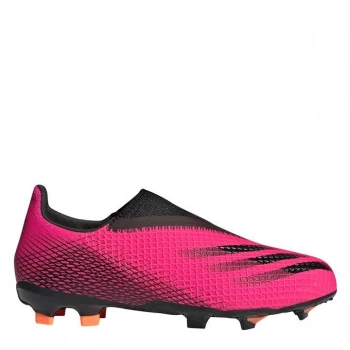 Image of adidas X Ghosted .3 Laceless Childrens FG Football Boots - ShockPink/Orang