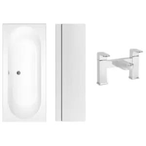 Image of 1700 x 700 Burford Double Ended Round Bath with Front Panel and Como Bath Filler