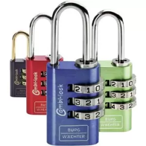 Image of Sterling Burg Wachter 8820 Fun 20mm Blue Aluminium 3 Dial Combination Lock 2 Pack