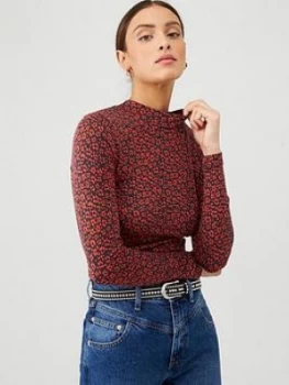 Image of Whistles Spot Print Essential Top - Orange/Multi