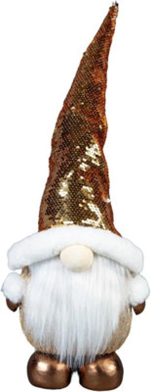 Image of Shatchi 44cm Gnome Santa - Christmas Figurine Gold