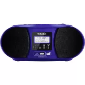 Image of TechniSat DIGITRADIO 1990 Radio CD player DAB+, FM AUX, Bluetooth, CD, USB Battery charger, Alarm clock Blue