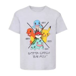 Image of Pokemon Girls Gotta Catch Em All T-Shirt (10-11 Years) (Grey Heather)