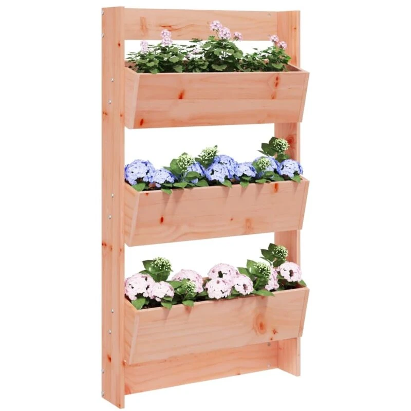 Image of vidaXL Wall Planter 3-Tier 60x18.5x110cm Solid Wood Douglas, Brown 825119