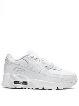 Image of Nike Air Max 90 Leather Childrens Trainers - White