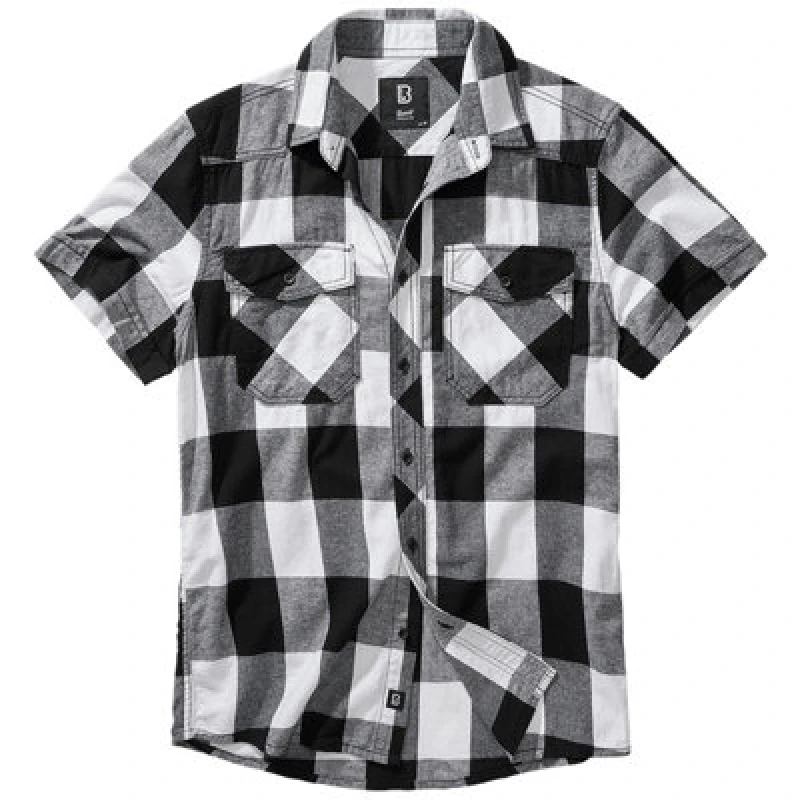 Image of Brandit Half Sleeve Check Shirt White/black Size Xxxxxx Large