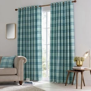 Image of Helena Springfield Light Blue Polyester 'Harriet' Woven Lined Curtain - 167cm x 183cm drop