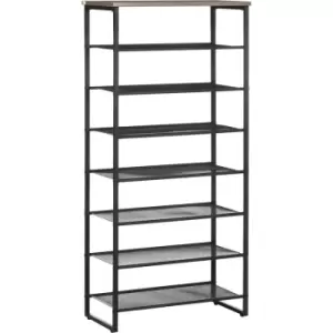 Image of HOMCOM Shoe Rack, 8-tier Shoe Storage Shelf for 21-24 Pair Shoes for Entryway - Black