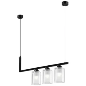 Image of Petra Bar Pendant Ceiling Light Black, 3x E27