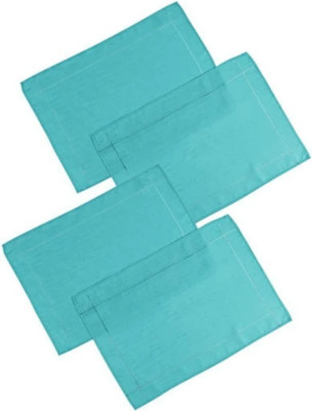 Image of Gr8 Home Set Of 4 Teal Polyester Placemats Dining Table Mats Wedding Hotel Linen Dinner Party