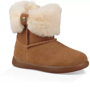 Image of UGG Toddlers Ramona Fluff Top Sheepskin Boots - Chestnut - UK 11 Toddler