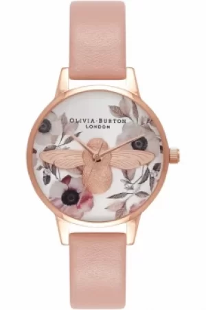 Image of Ladies Olivia Burton Animal Motif 3D Bee Floral Midi Dial Watch OB16AM101
