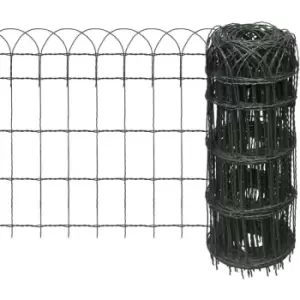 Image of Garden Border Fence Powder-coated Iron 10x0.65 m vidaXL - Green