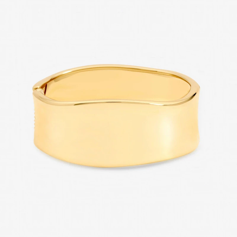 Image of Jon Richard Gold Plated Large Curve Cuff Cuff Bracelets One Size Gold 73789010000