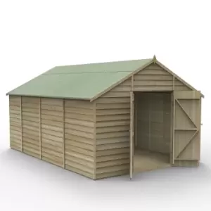 Image of Forest Garden 10X15 Ft Apex Overlap Wooden Shed With Floor (Base Included)