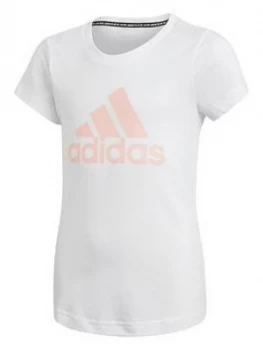Image of adidas Girls Badge Of Sport T-Shirt - White, Size 13-14 Years, Women