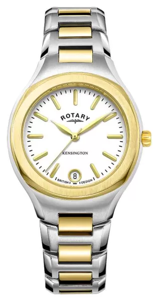 Image of Rotary LB05107/02 Womens Kensington White Dial Two Tone Watch