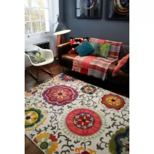 Image of Colores modern rugs Col 01 200cm x 300cm Rectangle - Multicoloured and Pink