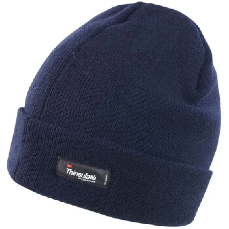 Image of Result Result Men Ribbed Thinsulate Lightweight Beanie in Navy Navy One Size Male 5063470678259