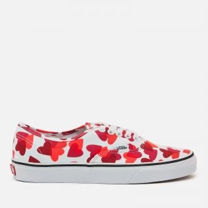 Image of Vans Womens Valentines Hearts Classic Authentic Trainers - White/Pink/Red - UK 6