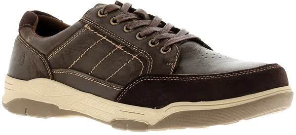 Image of Hush Puppies Mens Finley Wide Fit Shoes Trainers - UK 8 Brown male PS3321COF8