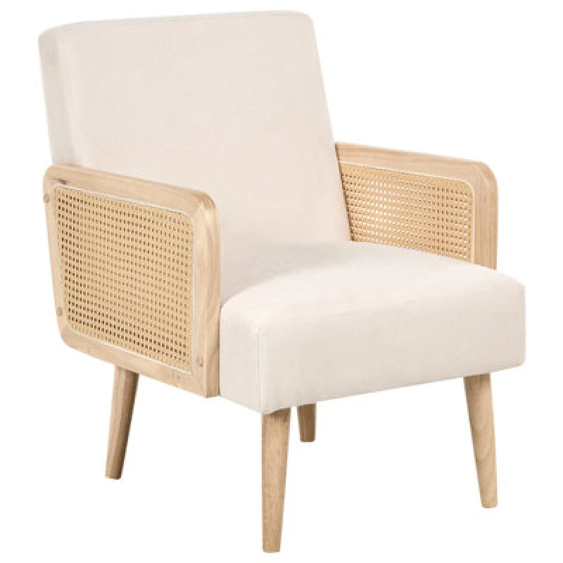 Image of Beliani Fabric Armchair Light Beige Hojby
