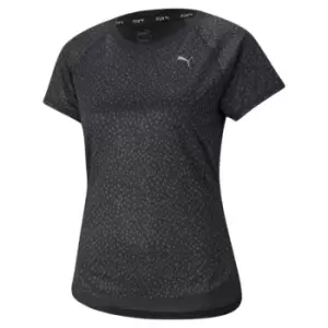 Image of Puma Run Short Sleeve Graphic T Shirt Womens - Black