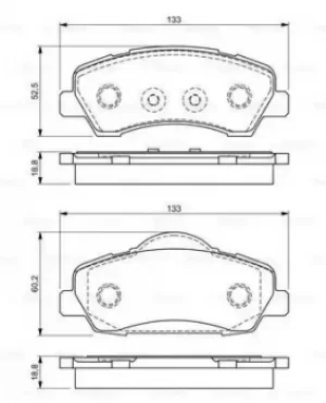 Image of Bosch 0986494713 BP1708 Brake Pad Set Disc Brake Front Axle