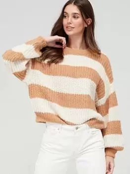 Image of Levis Persimmon Stripe Jumper - White/Beige, White Size XS Women