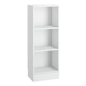 Image of Basic Low Narrow Bookcase (2 Shelves) In White