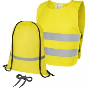 Image of Bullet Childrens/Kids Ingeborg Hi-Vis Vest Set (7-12 Years) (Neon Yellow)