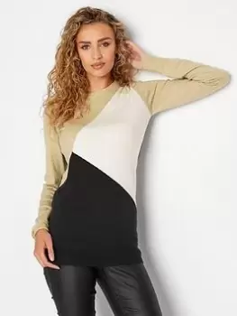 Image of Long Tall Sally Mono Colourblock Jumper, Black, Size 22-24, Women