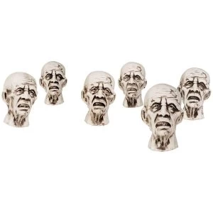 Image of Mini Prop Zombie Heads Decoration (Pack Of 6)
