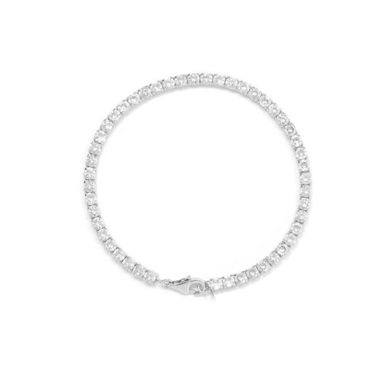 Image of Say It With Tennis Bracelet Silver Size: 7.5cm Silver Unisex 7.5 cm