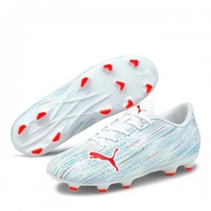 Image of Puma Ultra 4.2 Childrens FG Football Boots - White/Red