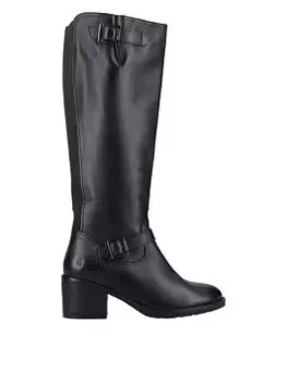 Image of Hush Puppies Heidi Buckle Knee Boot - Black, Size 6, Women