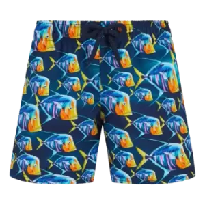 Image of Boys Stretch Swim Shorts Piranhas - Joris - Blue - Size 12 - Vilebrequin