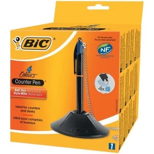 Image of Bic 4 Colours Retractable Ballpoint Counter Pen Blue