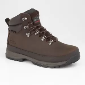 Image of Johnscliffe Mens Edge Laced Crazy Horse Leather Padded Ankle Hiking Boot (9 UK) (Dark Brown)