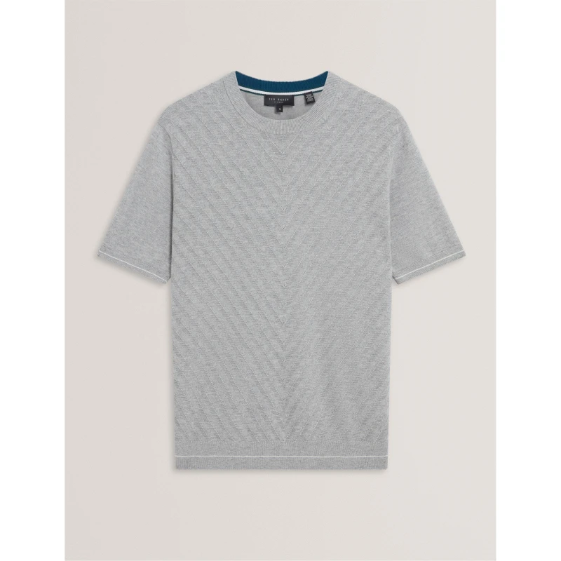 Image of Ted Baker Mens Stitch Knitted Top Lt-Grey male S (2)